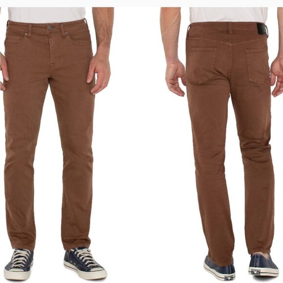 828 NWT Kingston Modern Straight Colored Denim Size 36x32 Brown - Picture 1 of 5
